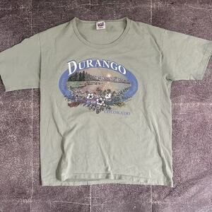 Women's Vintage 90's Anvil Durango Colorado Prairie Mountain T Shirt Tee Sz L